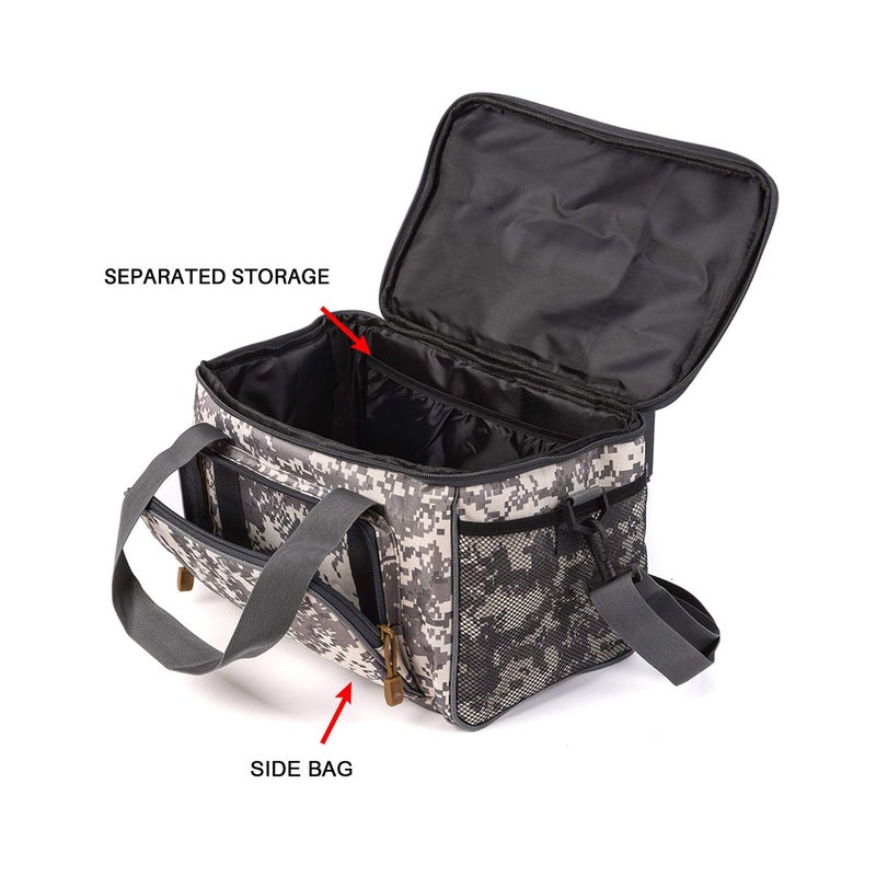 mouhike Fishing Tackle Bag Portable Crossbody Sling Pack Fly Fishing Tackle Box Bag Large Fishing Gear Storage Organizer for Travel Camping Hiking (Camo) - Image 2